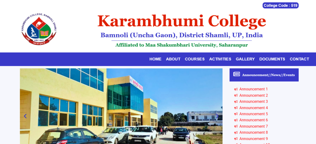 Karambhumi College Bamnoli (Uncha Gaon), District Shamli, UP, India